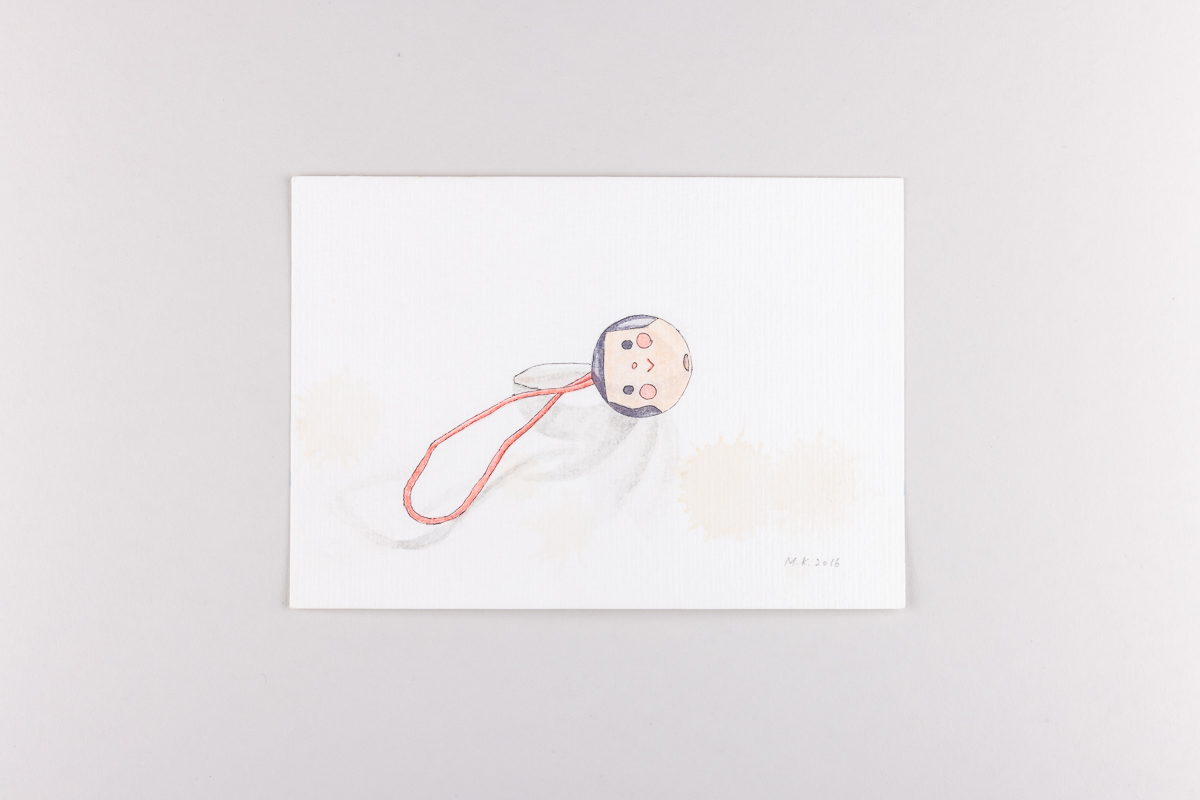 Misaki Kawabe, "Fukushima mon amour 12", ink, tea and watercolor on paper, 12.0 x 17.0 cm, 2016