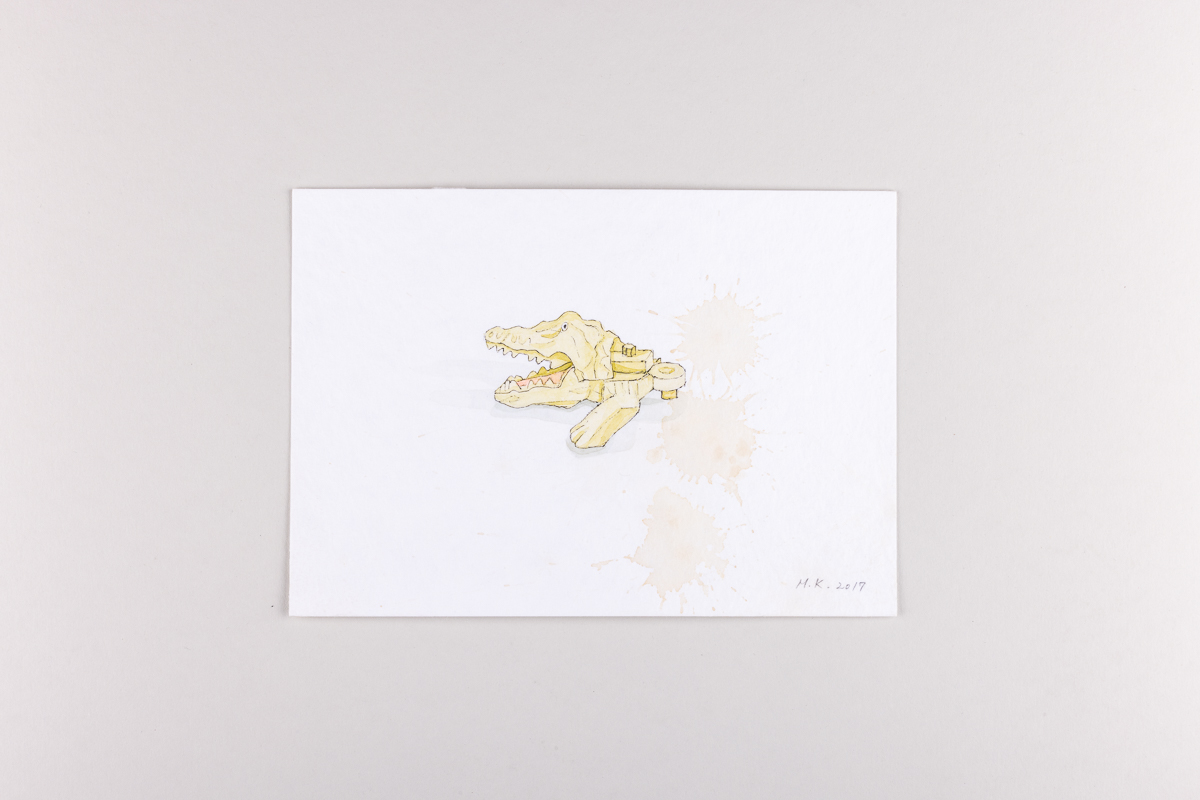 Misaki Kawabe, "Fukushima mon amour 4", ink, tea and watercolor on paper, 12.0 x 17.0 cm, 2017