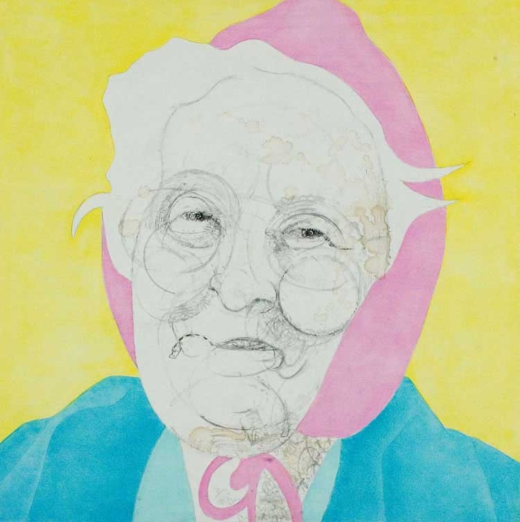 Misaki Kawabe, "Lila," india ink, tea and oil on canvas, 61.0 x 61.0 cm, 2006