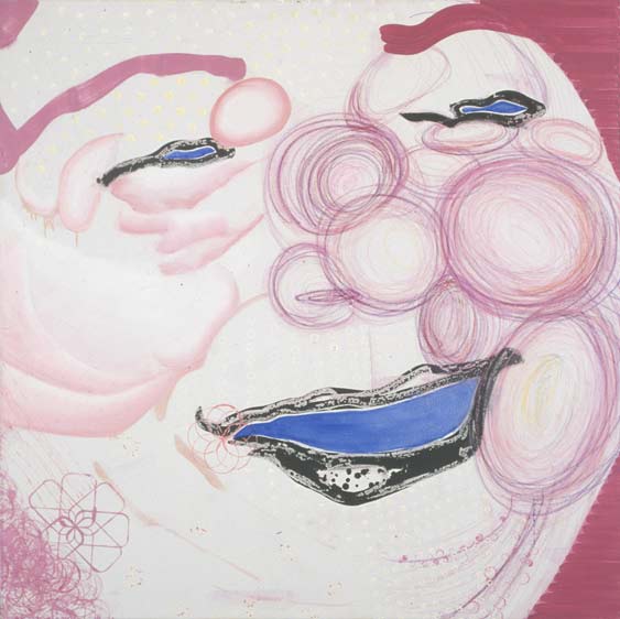 Misaki Kawabe, "Maternal love," india ink, crayon, pen, charcoal and oil on canvas, 122.0 x 122.0 cm, 2003