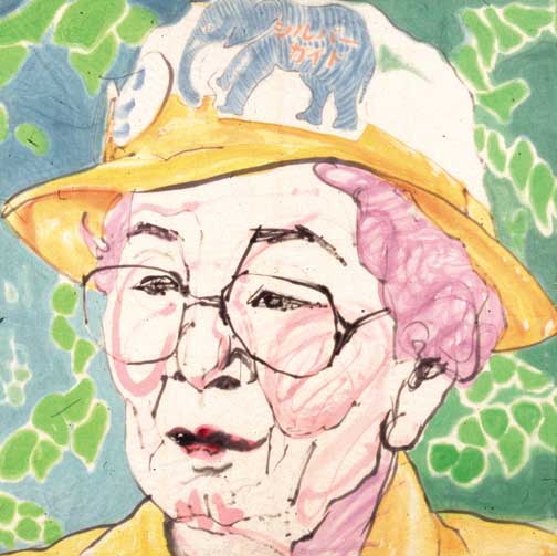 Misaki Kawabe, "For herself," mixed media on Japanese paper and styrene foam, 136.0 x 136.0 cm, 1998